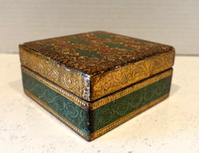 VTG.ITALIAN FLORENTINE GOLD GILT,GREEN WOOD TRINKET BOX, HOLLYWOOD REGENCY 4