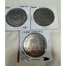 Vintage Sands Casino $1 Gaming Token Lot 3pc Reno Las Vegas 1980 1988 picture