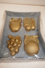 VINTAGE Set (4) 1960's MILLER STUDIO INC USA Chalkware Hand Painted Wall PLAQUES picture