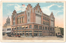Masonic Temple-Troy, Ohio OH-antique 1922 posted postcard picture