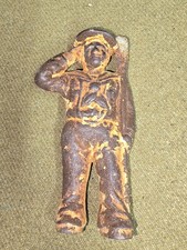 WWI Era Navy Soldier Cast Iron Coin Bank picture