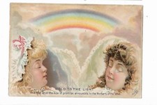 HOLD TO LIGHT Trade Card Dr. Hand's Remedies For Children Sleeping Girls Rainbow picture