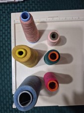 Lot of 6 Thread Cones, Different manufacturers, Assorted colors picture