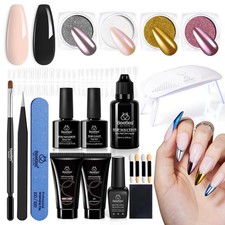 Beetles Gel Polish Beetles Poly Nail Extension Gel Kit Uv Lamp 2 Neutral Colors picture