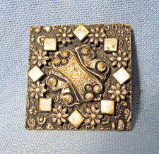 Stunning Unusual 3-D Flower Filigree Silver Square Shank BUTTON picture