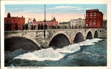 Postcard Court Street Stone Arch Bridge Rochester NY New York c.1915-1930 H-682 picture