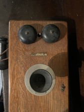 Vintage Western Electric Oak Wall Telephone 317Y  Orig Crank Bells c. 1915–1925 picture