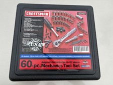 Vintage NOS Sears Craftsman USA 60pc Mechanics Tool Socket Set Ratchet 33560 picture