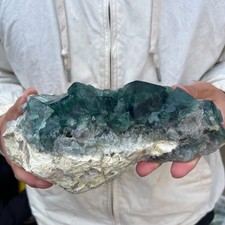 3.7LB NATURAL Green Cube FLUORITE Quartz Crystal Cluster Mineral Specimen picture