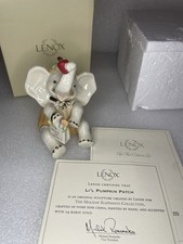 Lenox “Li’l Pumpkin Patch” Elephant In Pumpkin Costume Halloween Figurine 761745 picture