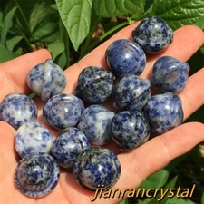 5pcs Natural Blue Spot Quartz Crystal Star Sphere Divination ball reiki Healing picture