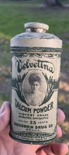 Antique Early 1900s Velvetina Talcum Powder Advertising Can picture