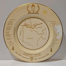 Vintage 1945 WWII Army Gen. Joseph Stilwell Member Burma Road Banquet Plate picture
