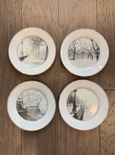 Williams Sonoma Cities In The Snow Entertaining Plates Porcelain Set Of 4 picture