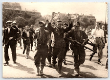 PARIS FRANCE WW2 FRENCH MILITARY GUN GERMAN PRISONER VINTAGE REAL PHOTO POSTCARD picture
