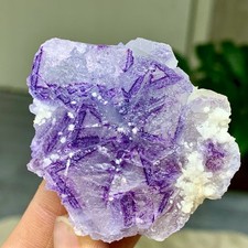 71G RareYunNan Purple Fluorite Coexists with Spherical Calcite NewCollectible picture