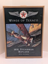 WINGS OF TEXACO ERTL 1931 Stearman Biplane Die-cast Metal Plane Bank 1995 NEW picture