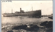 SHIPWRECK WANDBY kennebunkport me real photo postcard rppc maine ship coast picture