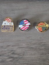Lot of 3 USS Arizona Memorial Lapel/Hat Pins picture