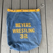 Meyers Highschool Wrestling Gym Laundry Bag Pennsylvania 1970s Vintage USA Thick picture