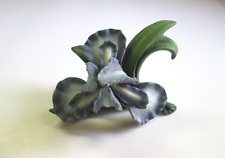 Vintage Lefton Exclusives Bearded Iris Figurine Bluish Purple Flower picture