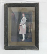 Old Vintage Litho Print Of Royal Family Member in Well Wooden Frame picture