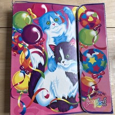 VTG Lisa Frank Trapper Keeper Binder 3 Ring  Playful Kittens Rainbow 1990s picture