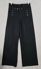 WWII 1940s USN Navy Blue Cracker Jack Pants 30x32 Wool Bell Bottom Flared Men's  picture