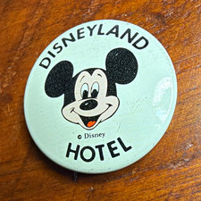 Vintage Disneyland Hotel Mickey Mouse Pinback Button 1970s 1980s Retro Disney picture