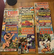 11 Vintage Marvel Comics Lot 1970s Bronze Age Tarzan Ms Marvel Inhumans Conan picture