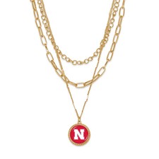 Michigan Wolverines, Licensed University Emblem Sydney Necklace, 18K gold plated picture