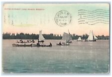 1908 Scenic View Boating Gilbert Lake Brainerd Minnesota Posted Vintage Postcard picture