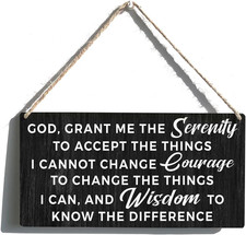 Serenity Prayer Sign Gift Farmhouse God Grant Me the Serenity Wooden Hanging Sig picture