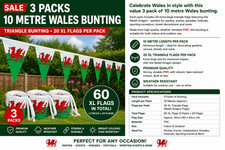 3 Packs Rugby Nations Championship 2026 Wales Cymru Triangle Flags Party Bunting picture
