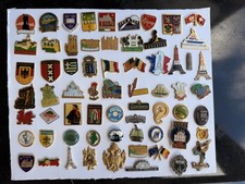 Lot of 100+ Vintage Travel Souvenir Lapel Pins Europe USA Cities Landmarks picture