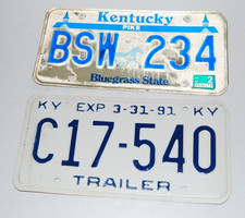 Vintage Lot of 2 Kentucky 1992 & 1993 PIKE COUNTY License Plates Bluegrass State picture