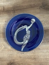 Erte Fireflies Cobalt Collector Plate Art Deco picture