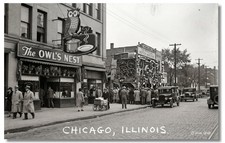 Vintage‑STYLE  ART 1930's RPPC-THE OWLS NEST CHICAGO ILLINOIS-FAUX PHOTO picture