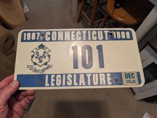 A+ LOW # 101 1987-1989 EXPIRED 3 YEARS CONNECTICUT LEGISLATURE LICENSE PLATE picture
