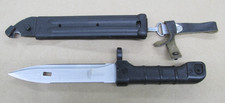 Genuine Bulgarian Circle 10 Bayonet w/ Matching Number Scabbard / Leather Hanger picture
