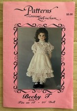 Patterns By Connie Lee Finchum BECKY T #P536 Fits 18”-20” Dolls Vintage 1988 picture