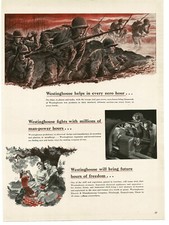 1943 Westinghouse Electric WWII Soldiers on Battlefield Vintage Print Ad picture