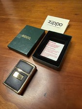 Vintage 1998 Zippo Lighter - Gold & Black - NEW in box picture