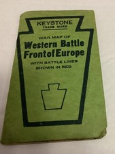 Vintage 1918 WW 1 War Colored Map Western Battle Front Of Europe Kenyon Company picture