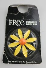 New In Package 1960's Rose Lotion Vel Daisy Pin enameled daisy brooch picture