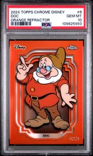DOC 2024 Topps Chrome Disney Orange Refractor /25 #8 PSA 10 Snow White picture