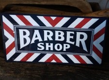 Barber shop metal sign vintage image retro Red White Blue 6 x 12 50027 picture
