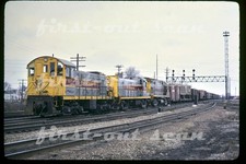 F Original Slide - Erie Lackawanna EL 502 ALCO S-2 w/ Dayton Local Marion 1971 picture
