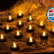 BEICHI 24Pack Black Flameless LED Tealight Candles picture
