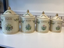1993 THE LENOX SPICE GARDEN CANISTER SET - FLOUR SUGAR COFFEE TEA - PREOWNED picture
